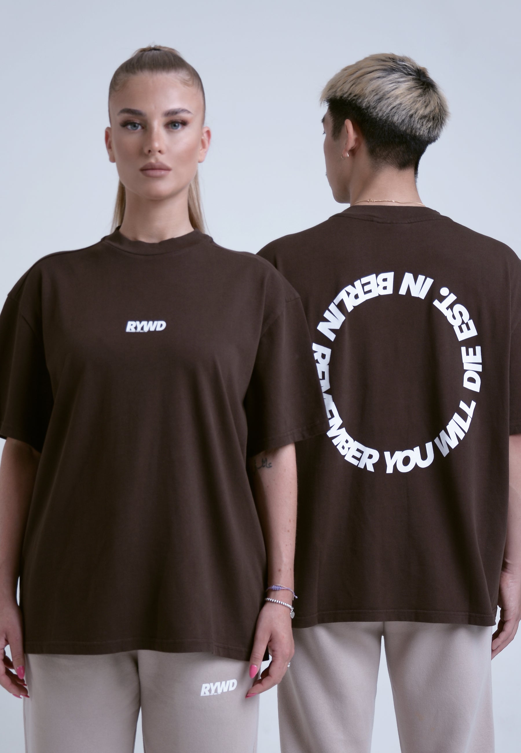 RYWD Circle T-Shirt braun 1 unisex oversize streetwear