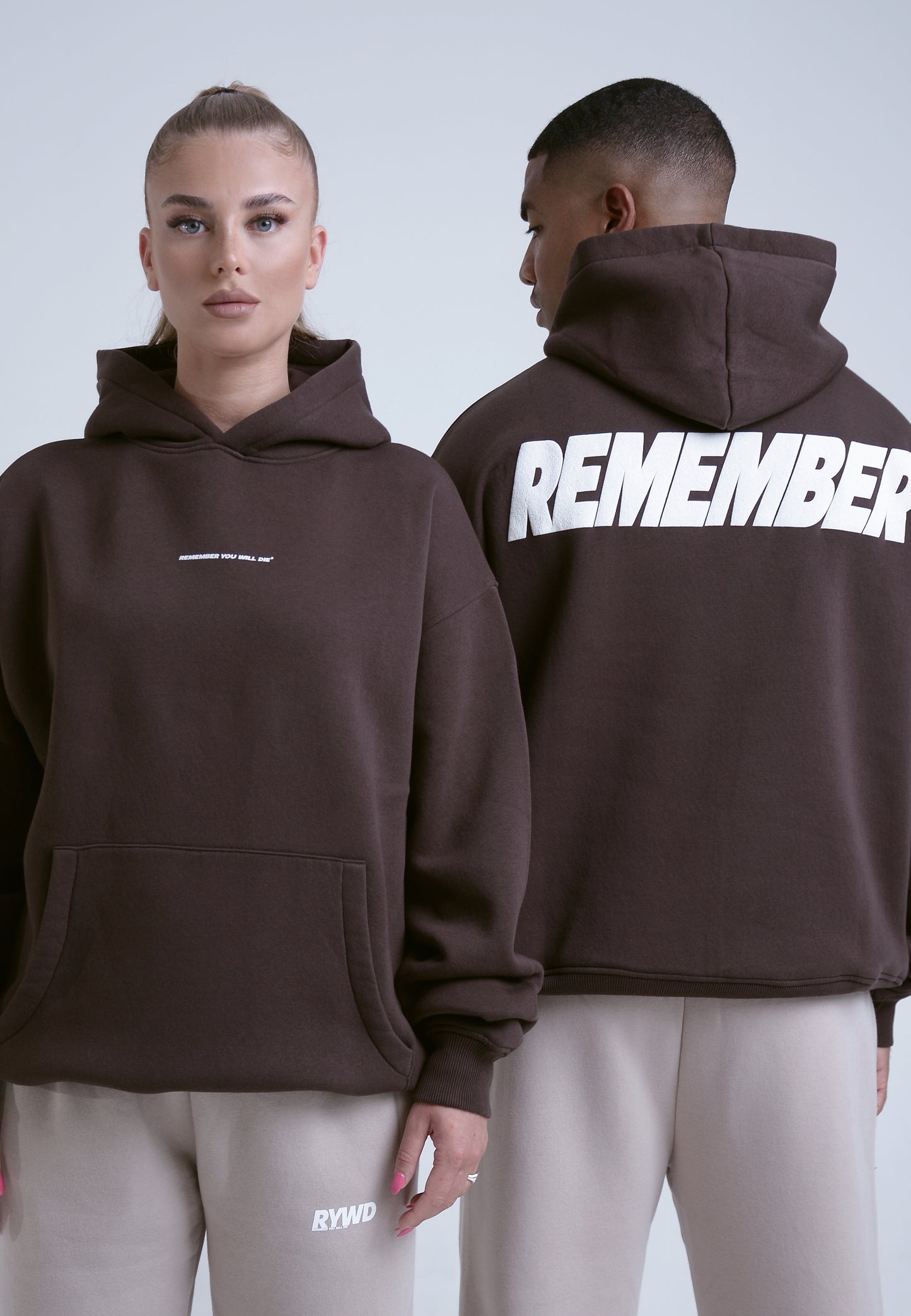 RYWD Remember Hoodie braun 1 unisex oversize streetwear