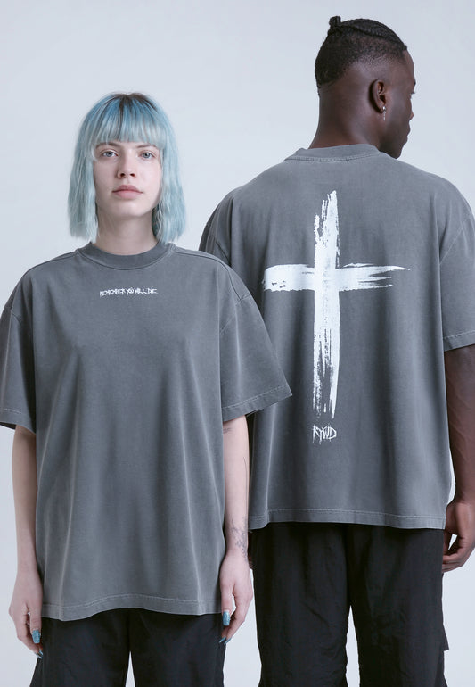RYWD Cross T-Shirt grau 1 unisex oversize streetwear