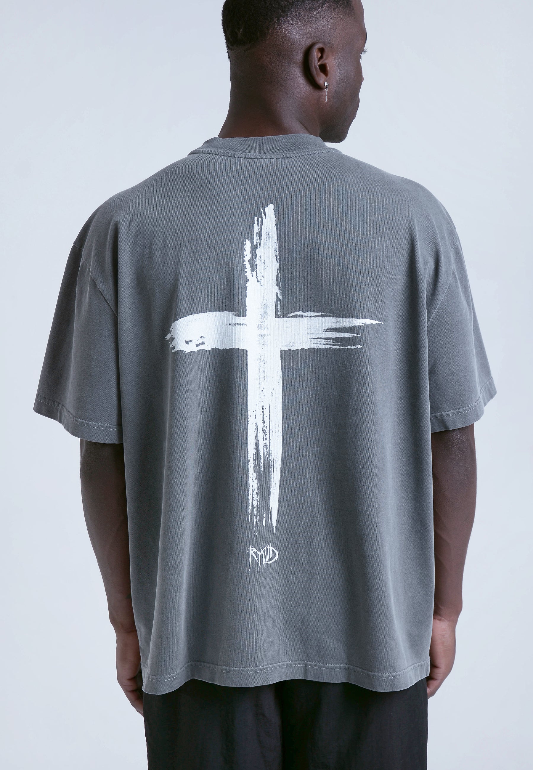 RYWD Cross T-Shirt grau 2 unisex oversize streetwear