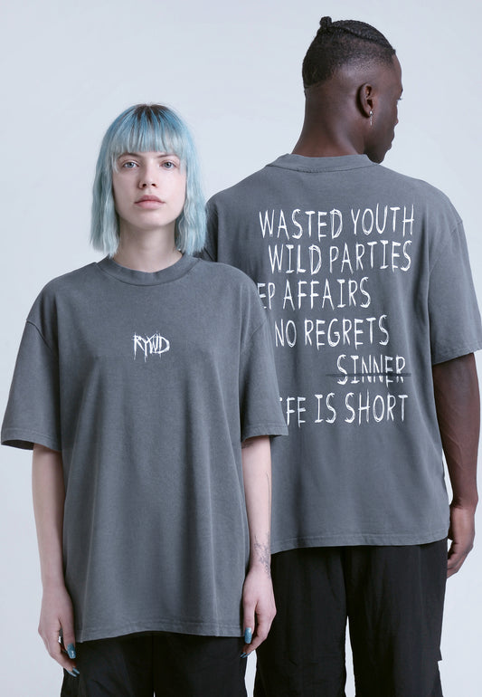 RYWD Wasted T-Shirt grau 1 unisex oversize streetwear