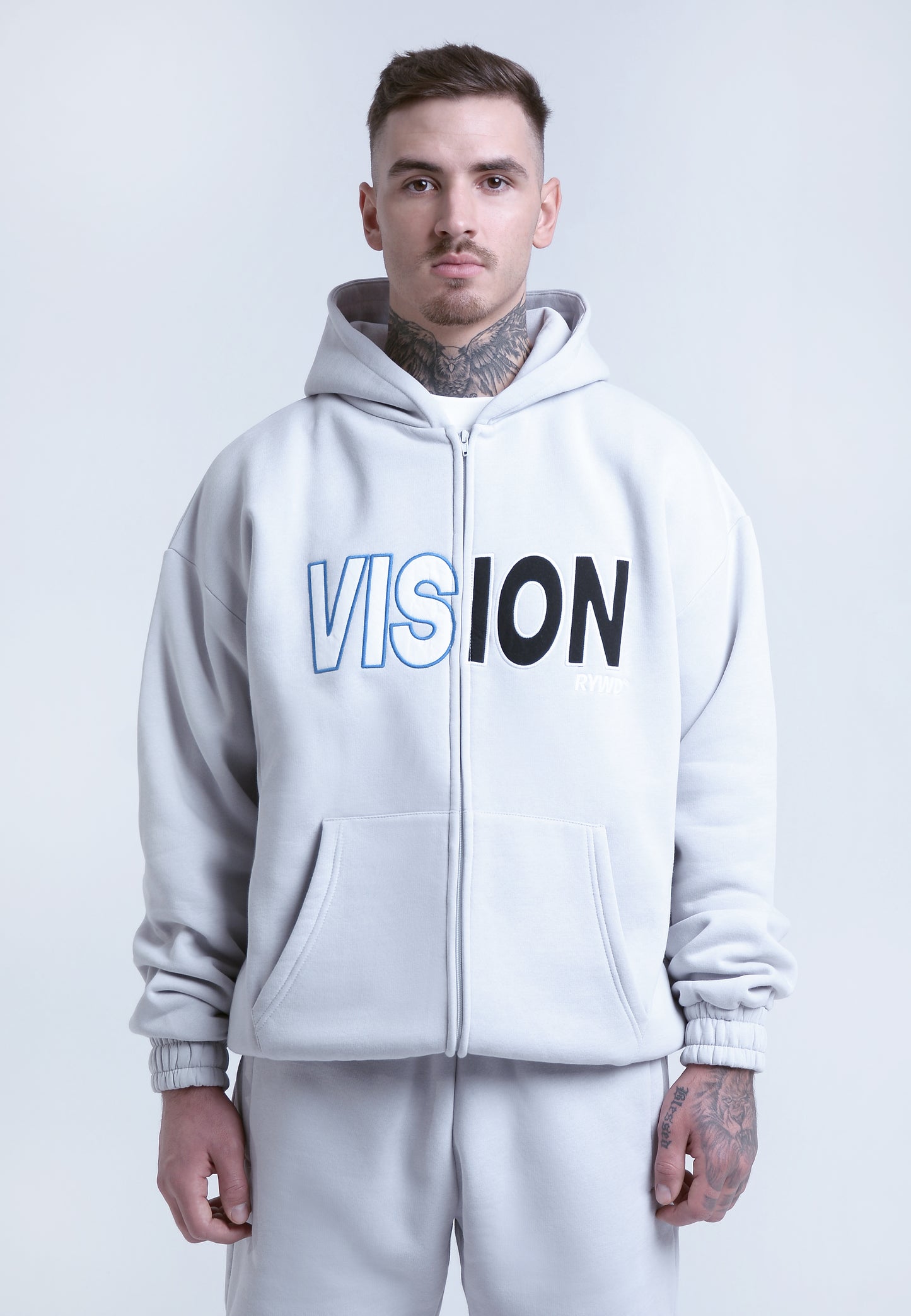 RYWD Vision Zip-Sweat grey 3 unisex oversize streetwear