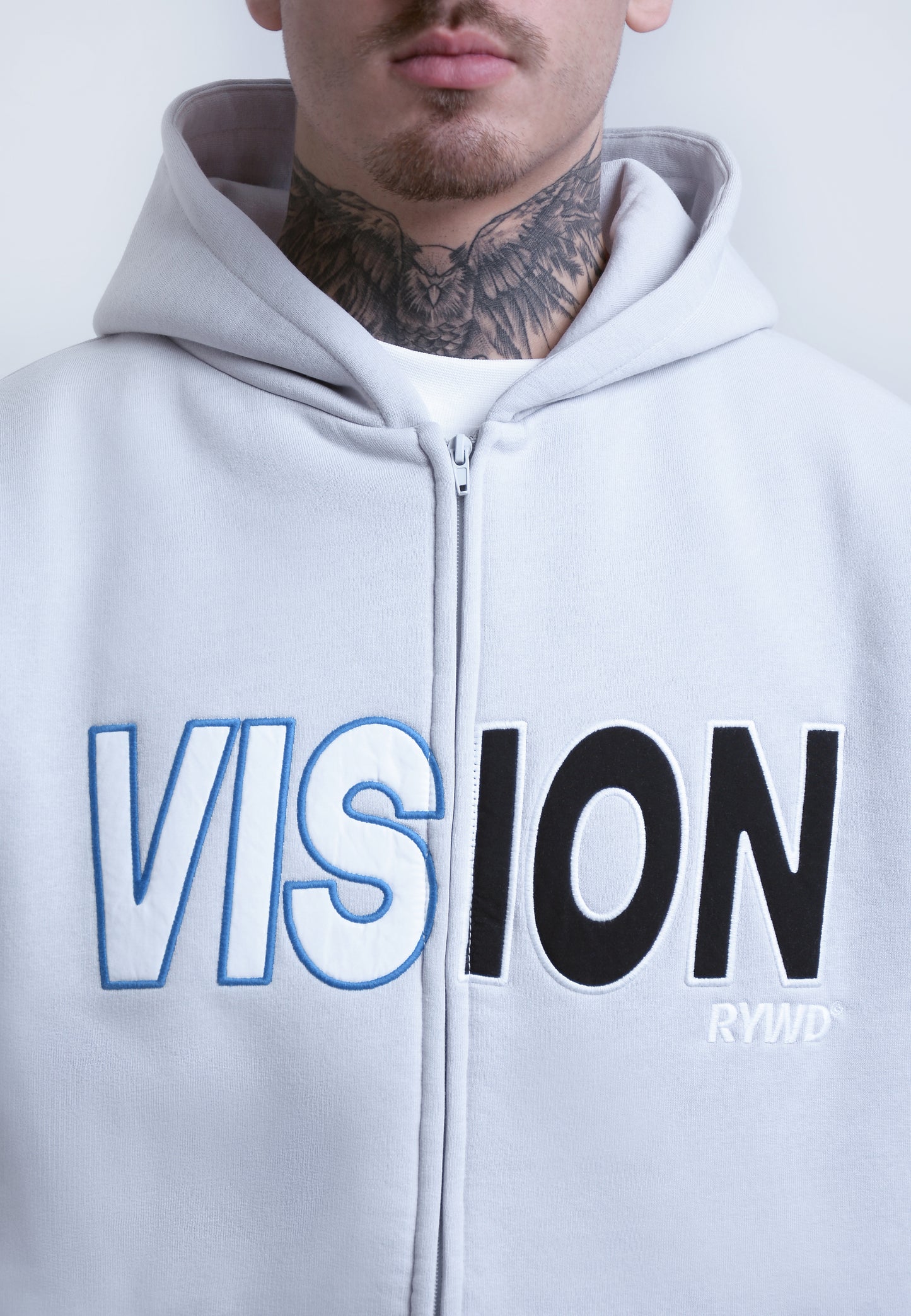 RYWD Vision Zip-Sweat grey 2 unisex oversize streetwear