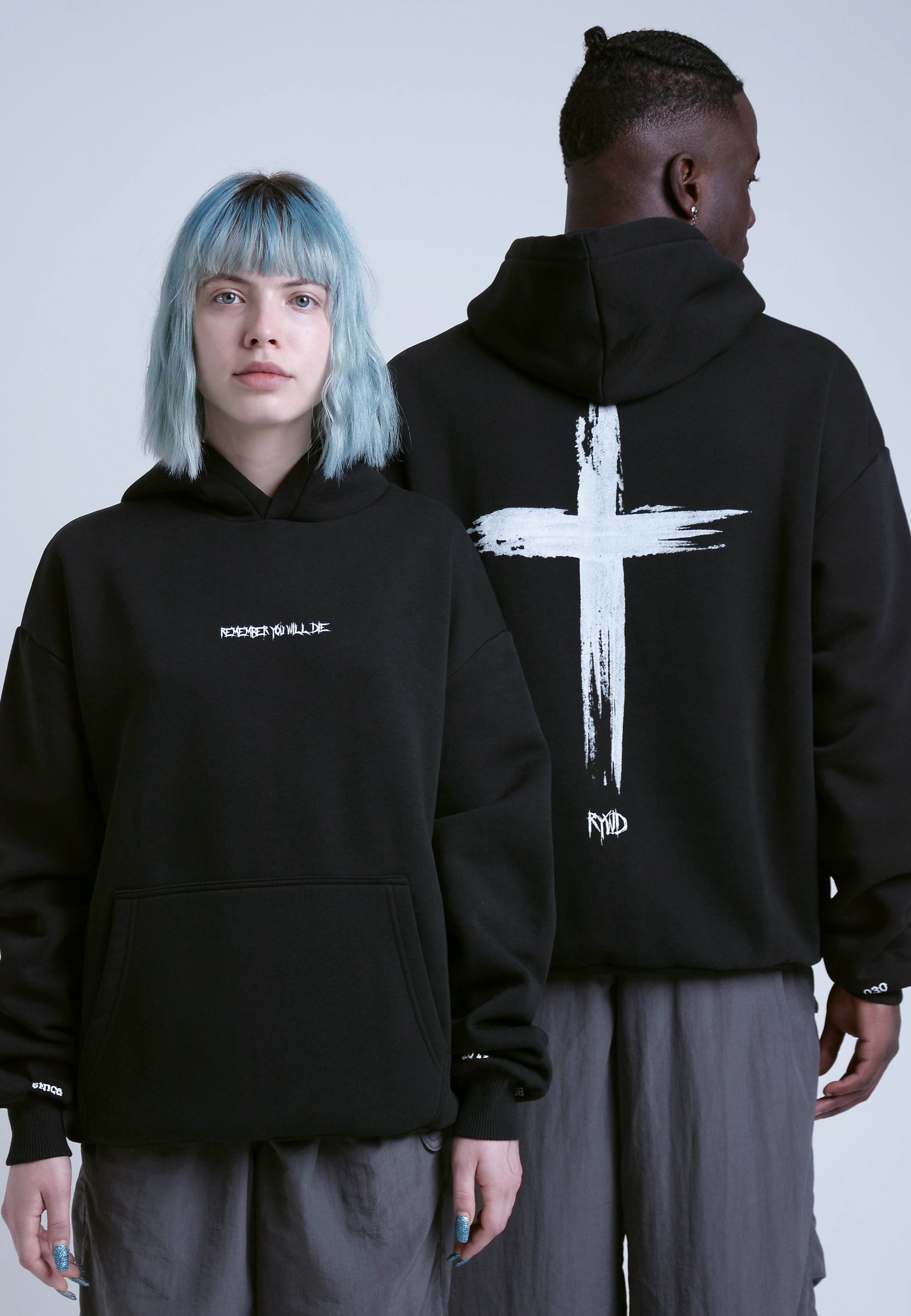 RYWD Cross Hoodie schwarz 1 unisex oversize streetwear