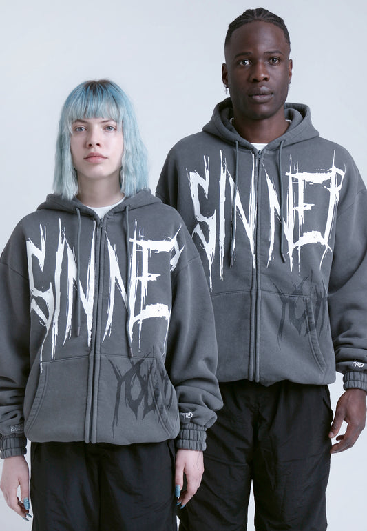 RYWD Sinner Zip-Hoodie grau 1 unisex oversize streetwear